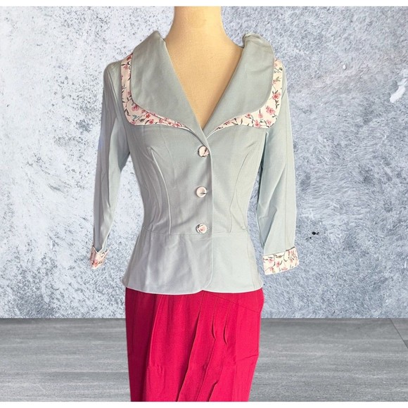 Emese-Raspberry 1950's Wiggle Skirt by Miss Candyfloss - Picture 6 of 8